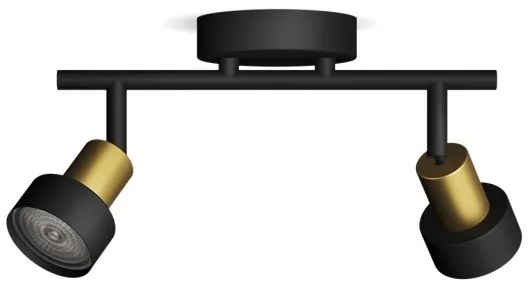 Spot Philips CONDUIT 2xGU10/5W/230V negru/alamă