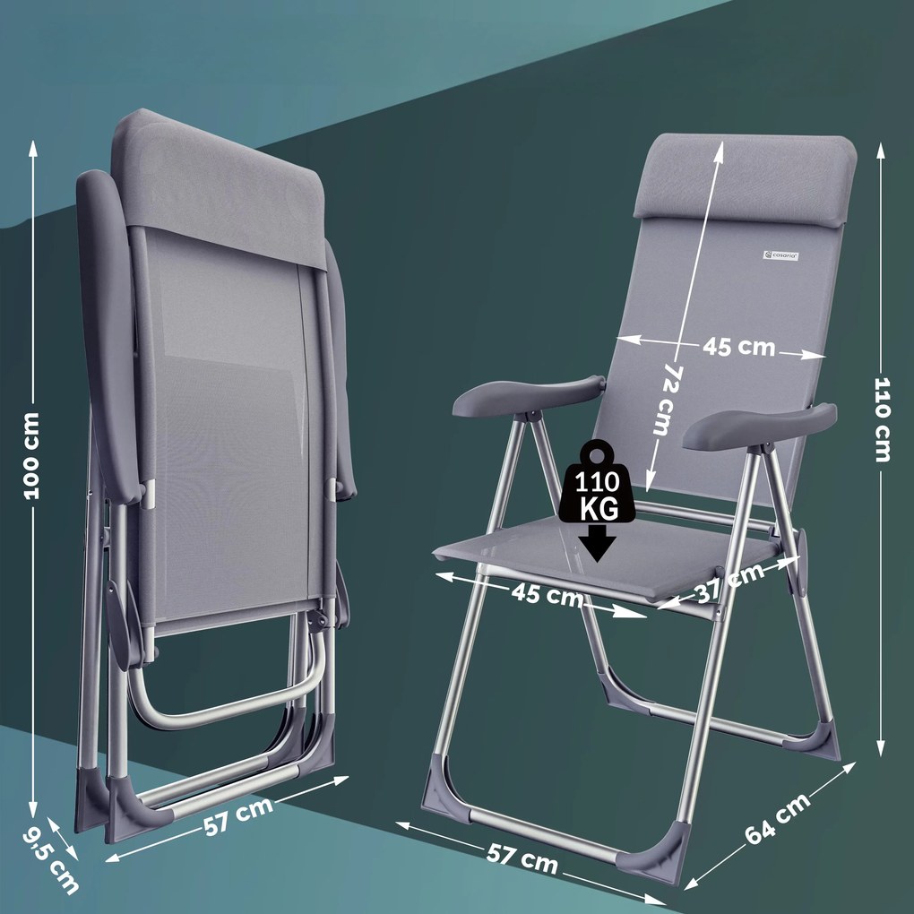 Deuba Set de 2 scaune de camping - gri