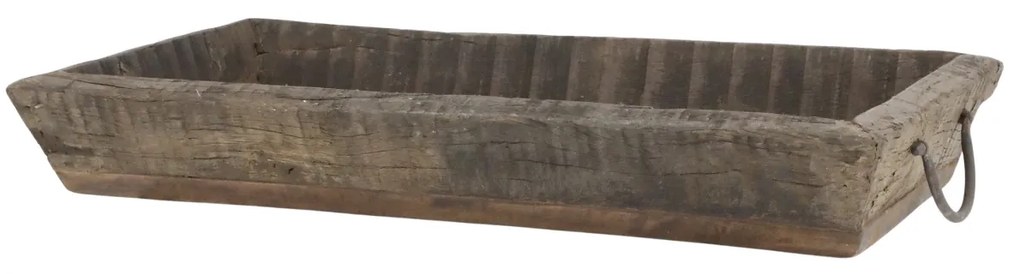Tavă decorativă din lemn reciclat cu mânere metalice, H7/L49/W26 cm, "Grimaud"