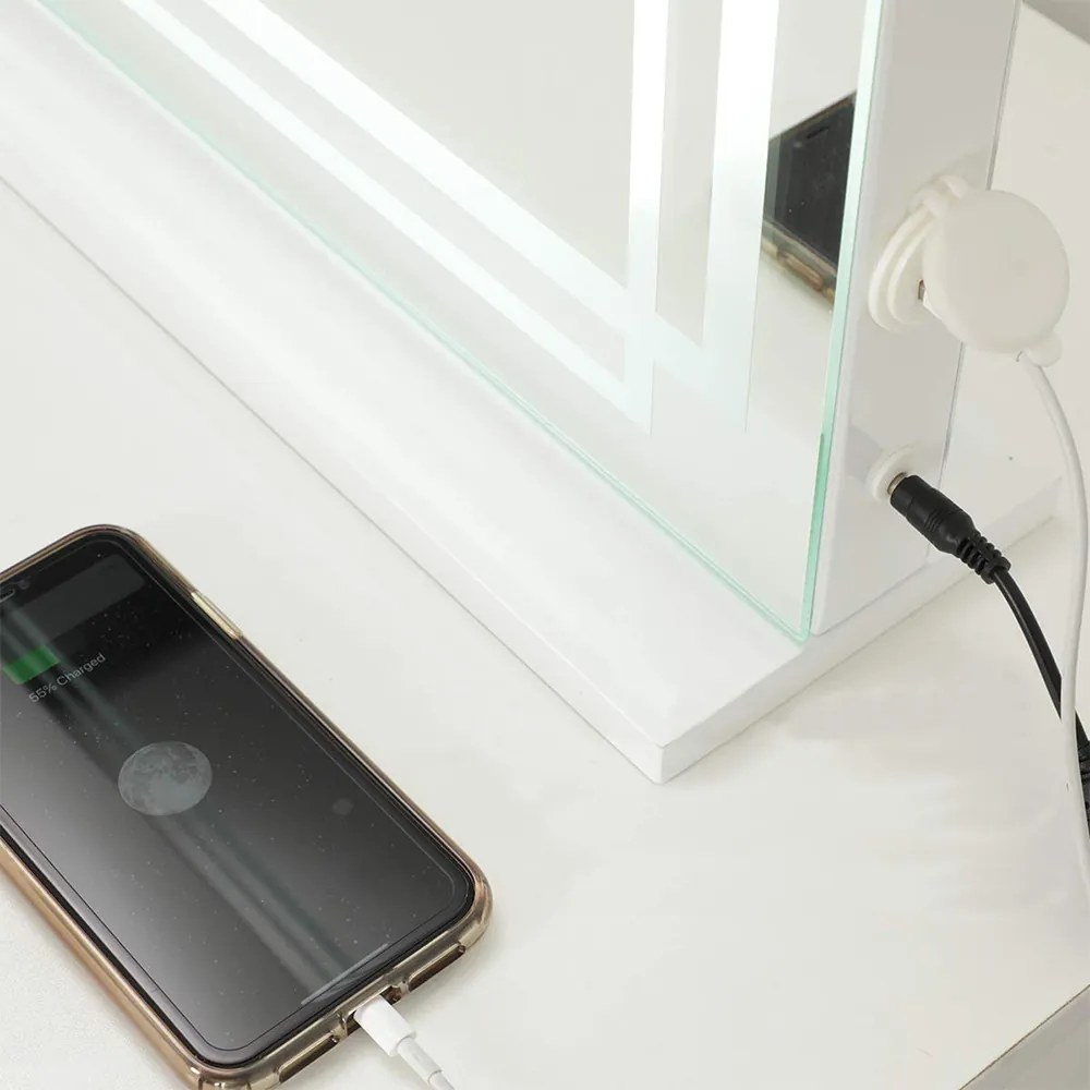 Oglindă de machiaj cu LED 58 x 12 x 48 cm