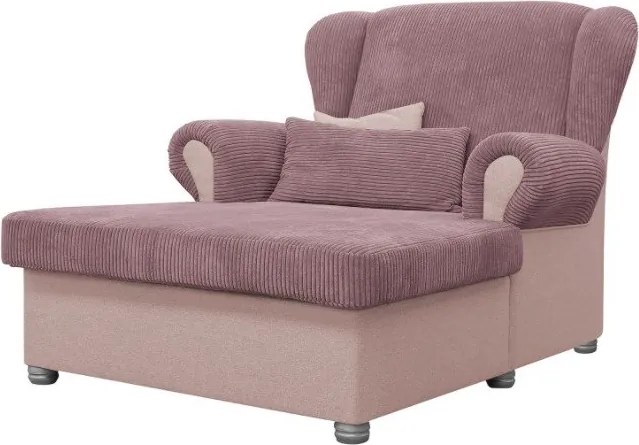 Fotoliu roz cu tapițerie din catifea reiată Lord – Ropez
