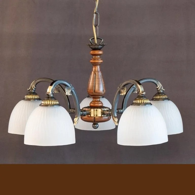 Lustra rustica suspendata cu 5 brate design italian 9941