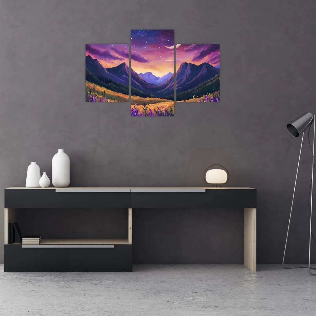 Tablou - Peisaj violet (90x60 cm)