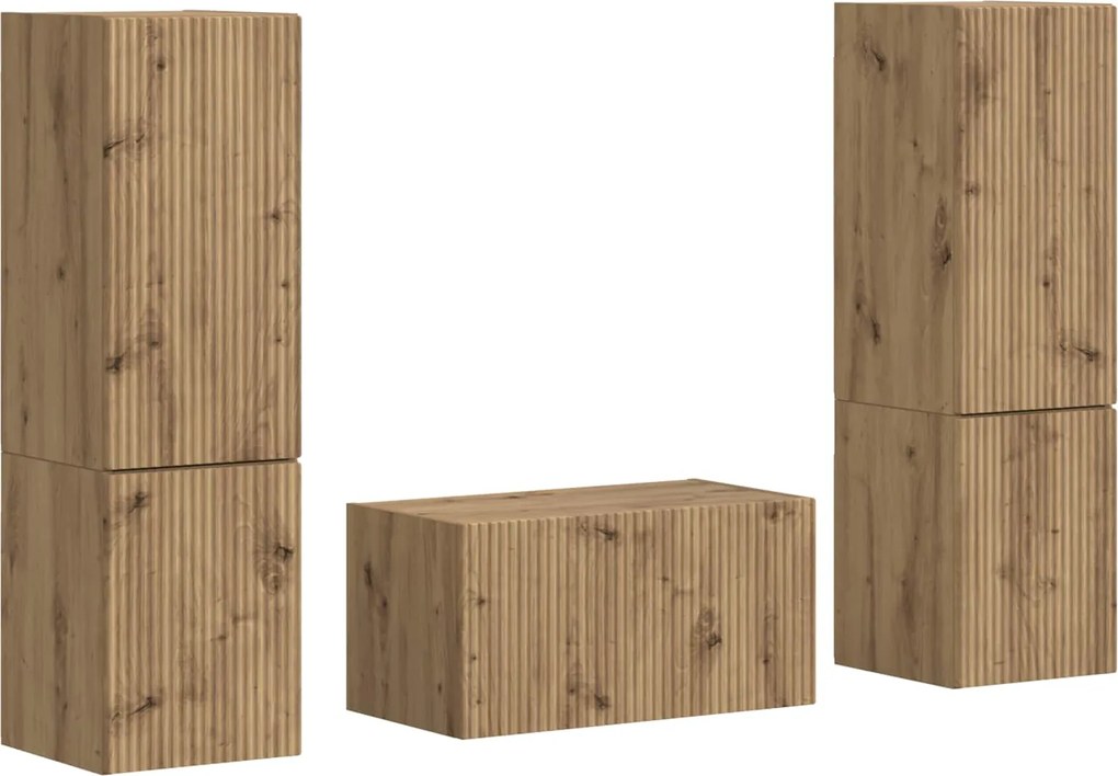 vidaXL Set comodă TV 5 pcs Stejar Artizanal Lemn compozit