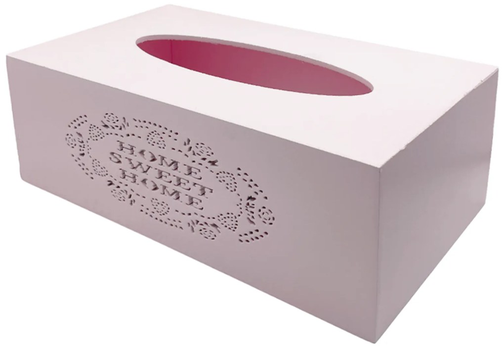 Cutie pentru servetele HOME, Roz, 25x14x9cm