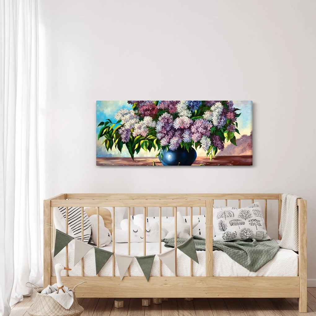 Tablou - Buchet de liliac (120x50 cm)