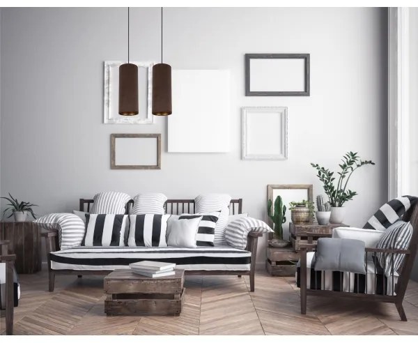 Lustr AVALO 2xE27/60W/230V cablu maro/cupru