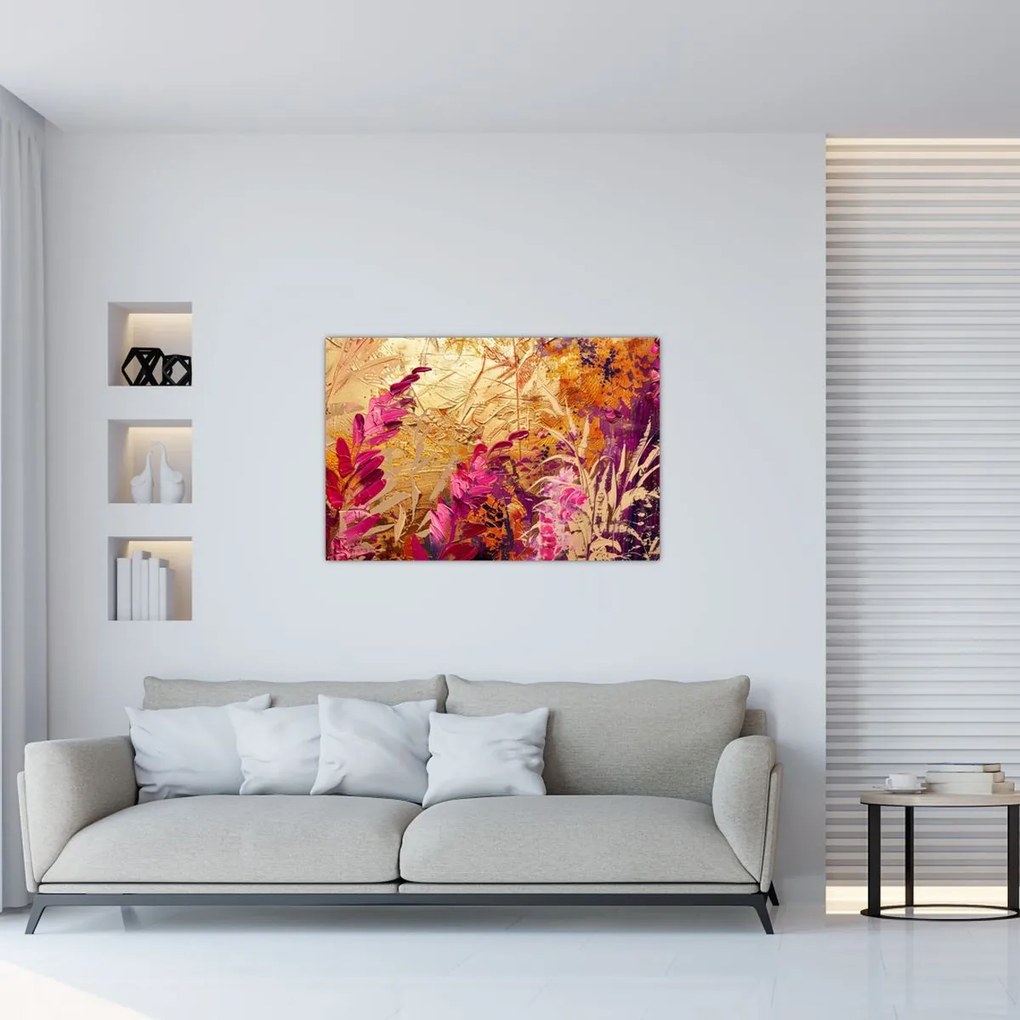 Tablou - Pictură abstractă de flori II. (90x60 cm)