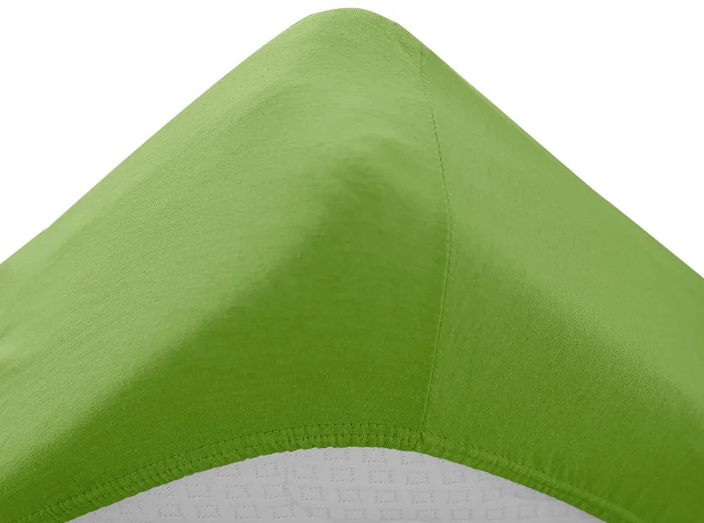 Cearsaf Jersey pentru patut copii cu elastic verde 60x120 cm