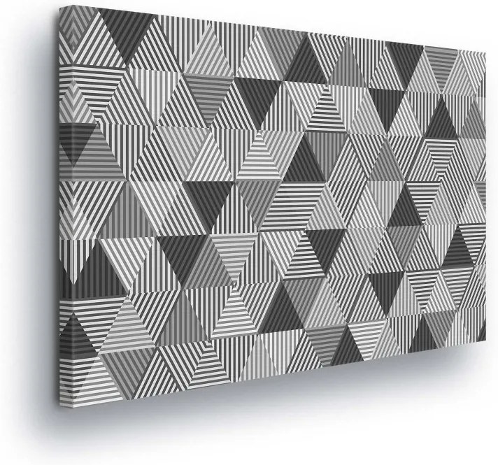 GLIX Tablou - Black and Gray Triangles 100x75 cm