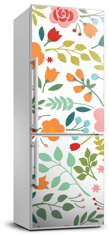 Autocolant pe frigider flori colorate