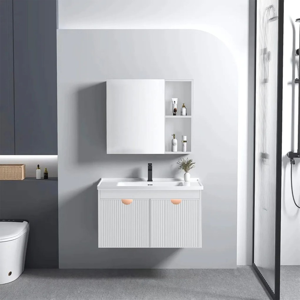 Set mobilier de baie cu lavoar Mario 60cm White