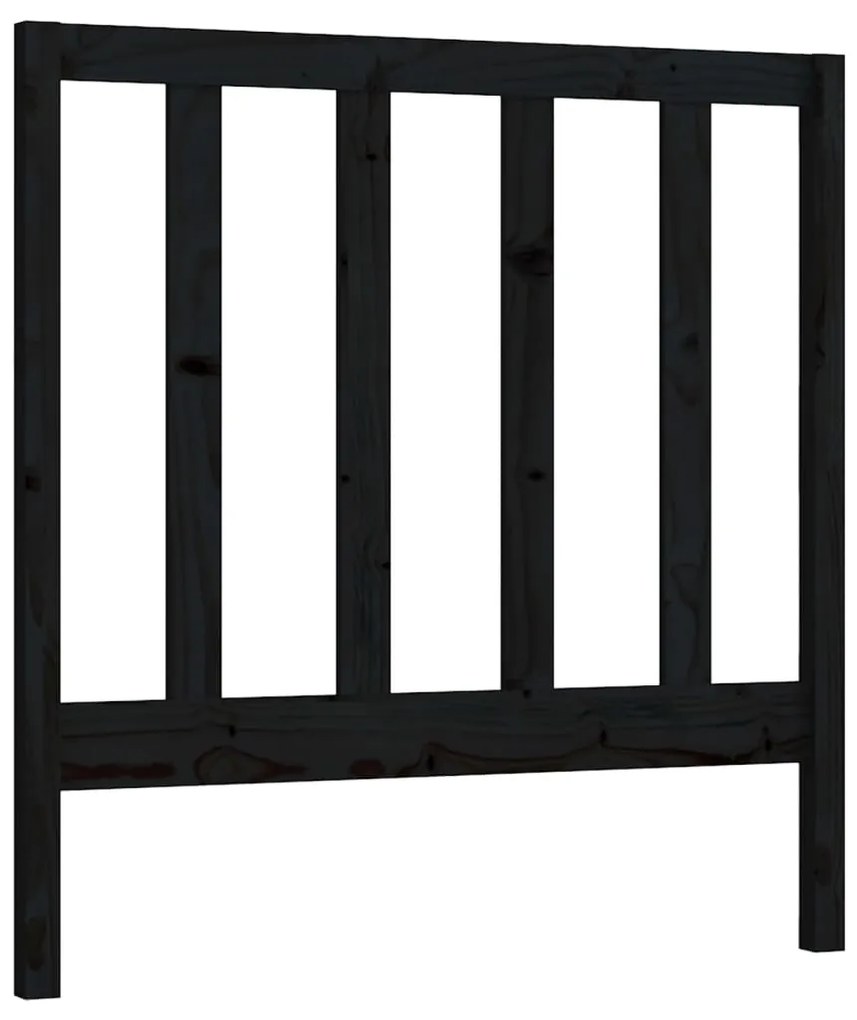 vidaXL Tăblie de pat, negru, 81x4x100 cm, lemn masiv de pin