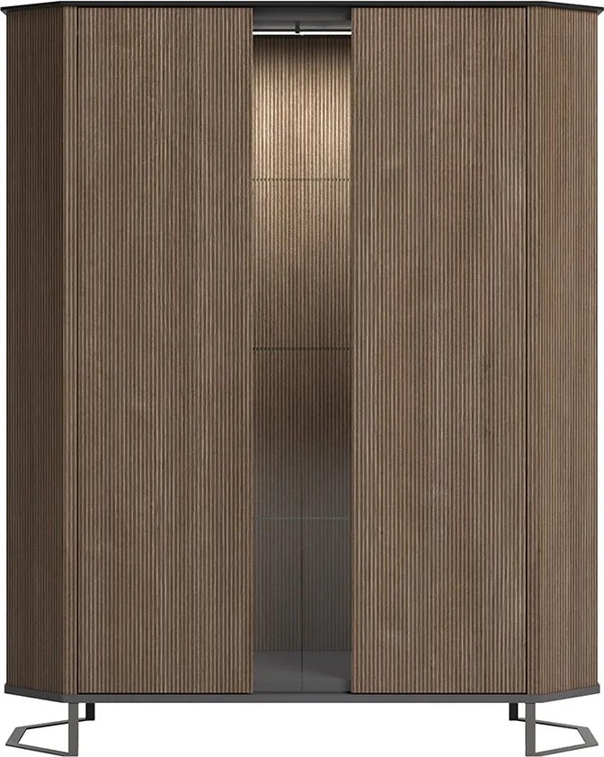 Dulap lemn masiv înalt Eclat cu 2 uși, 129 × 51 × 156 cm