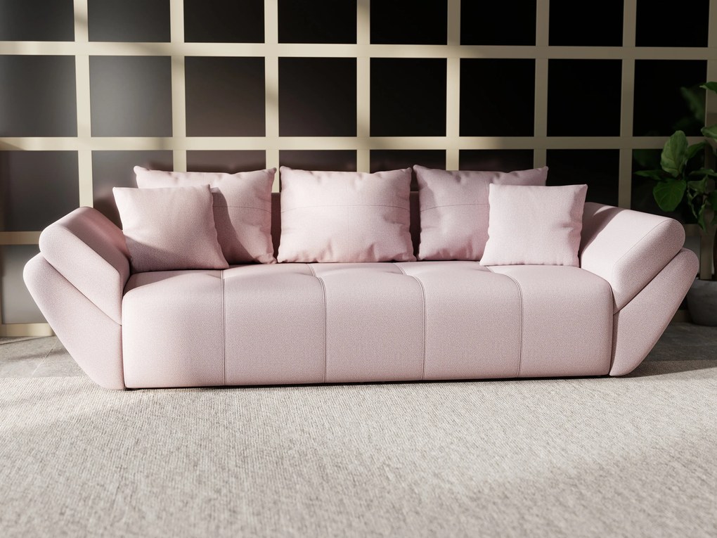 Canapea extensibilă dumonde cu ladă de depozitare si sezut confortabil din spuma high-density, Berlin Enjoy Flamingo 250x100 cm