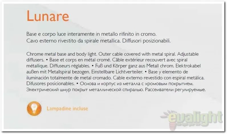 Aplica de perete,Plafonier reglabil LUNARE AP1 Cromo 066790