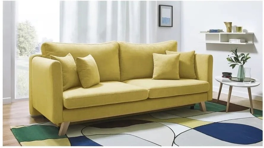 Canapea extensibilă Bobochic Paris Triplo, galben