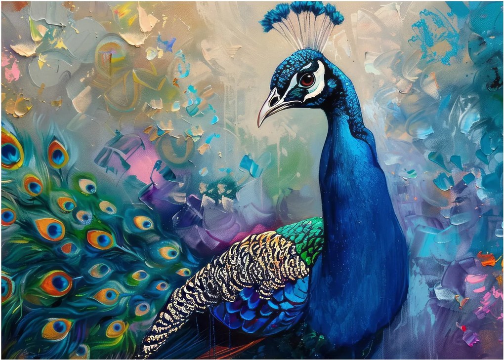 Tablou - Pictura de un păun (70x50 cm)
