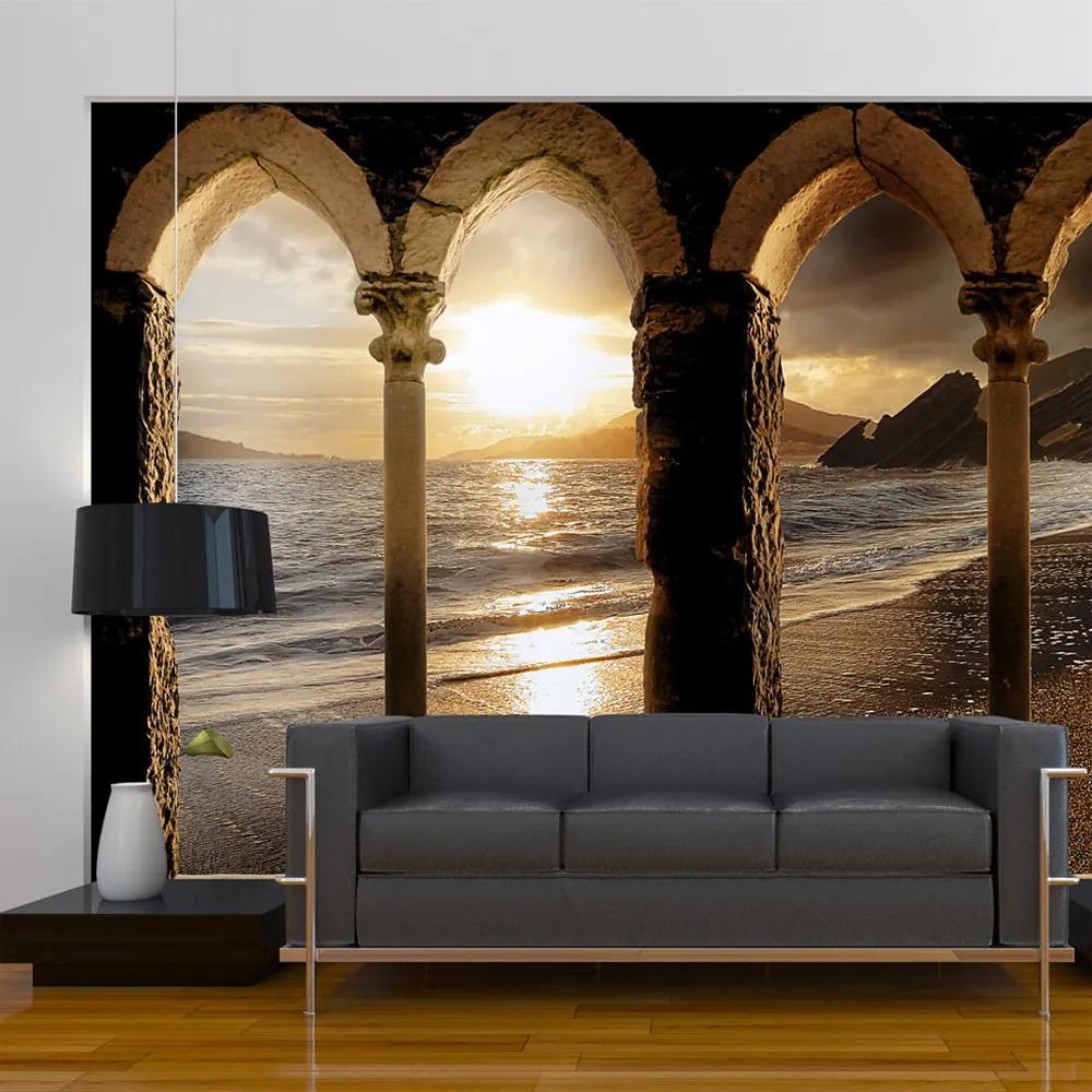 Fototapet Bimago - Castle on the beach + Adeziv gratuit 200x140 cm