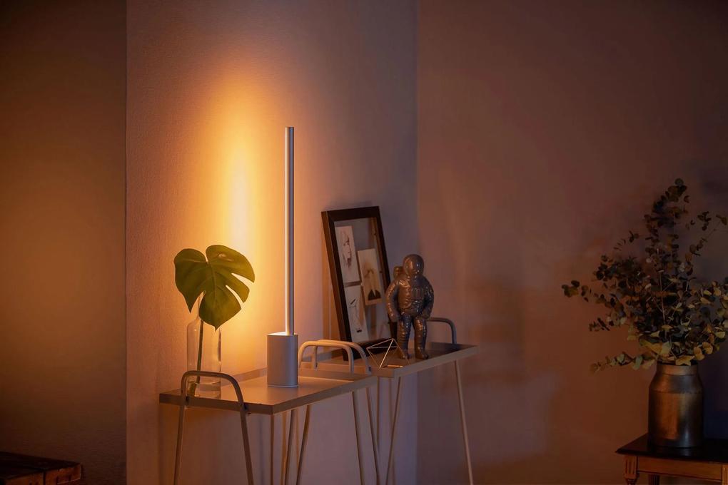 Lampa LED RGBW integrat de masa Philips HUE Signe, Bluetooth/Wireless , 14W, 1050 lm, lumina alba/color, 62.8 cm, Aluminiu