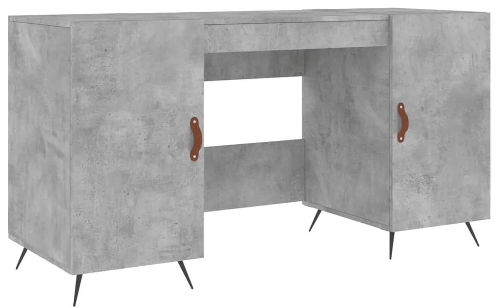 829520 vidaXL Birou, gri beton, 140x50x75 cm, lemn compozit