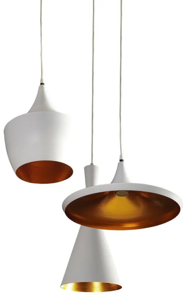 Lustra retro design industrial MIX alb/auriu