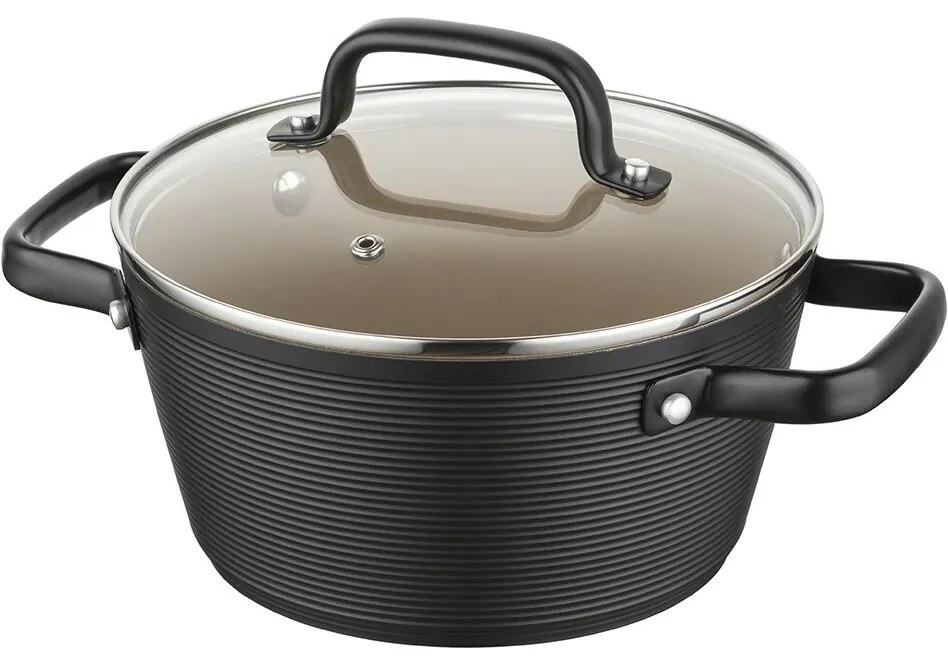 Florina Oală din aluminiu Carina Black 2,2 l, 20 cm, diam. 20 cm