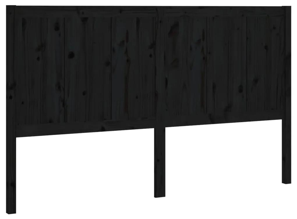 818114 vidaXL Tăblie de pat, negru, 205,5x4x100 cm, lemn masiv de pin