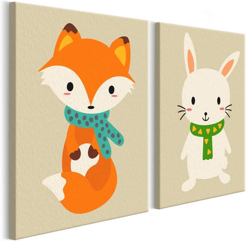 Bimago Pictura pe numere - Fox & Bunny