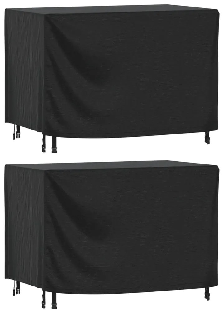 3196427 vidaXL Huse mobilier grădină 2 buc negru 140x70x90cm impermeabil 420D