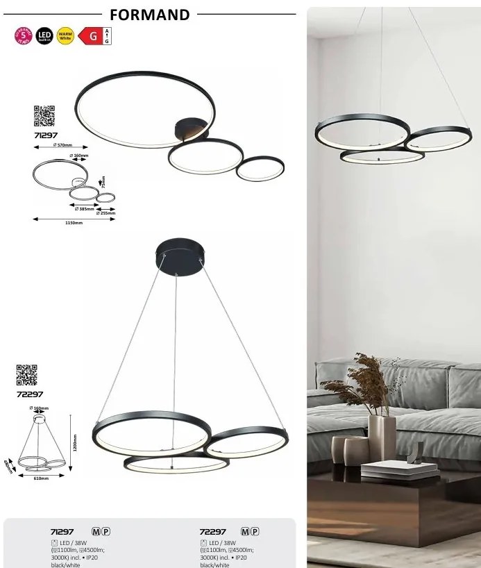 Lustra LED suspendata design modern Formand