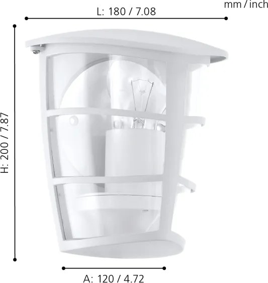 Eglo 93403 - LED Aplică perete exterior ALORIA 1xE27/8,5W/230V