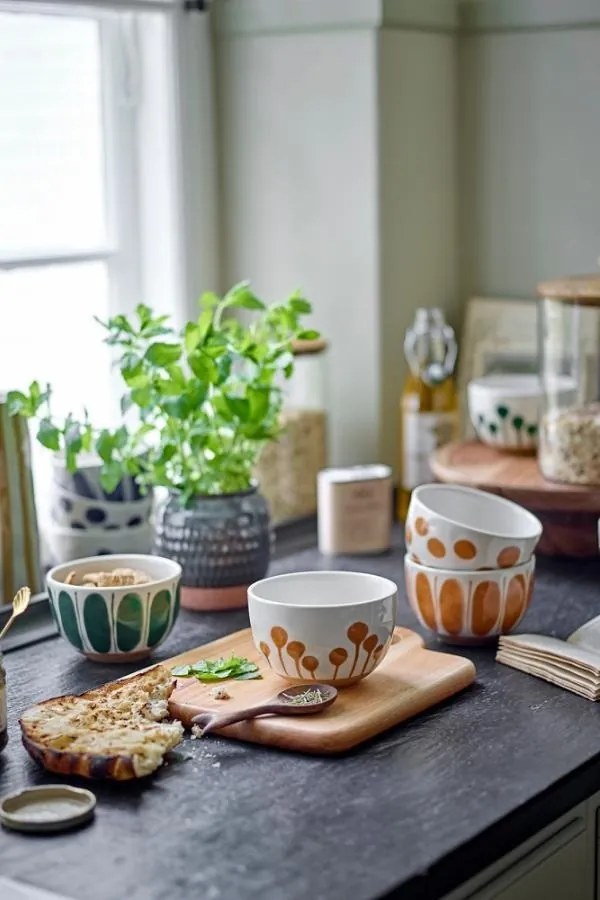 Bol verde din ceramică – Linora
