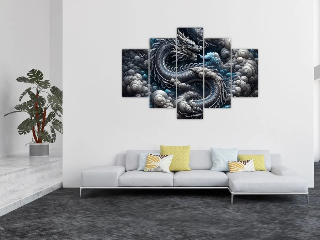 Tablou – Dragon în fum (150x105 cm)