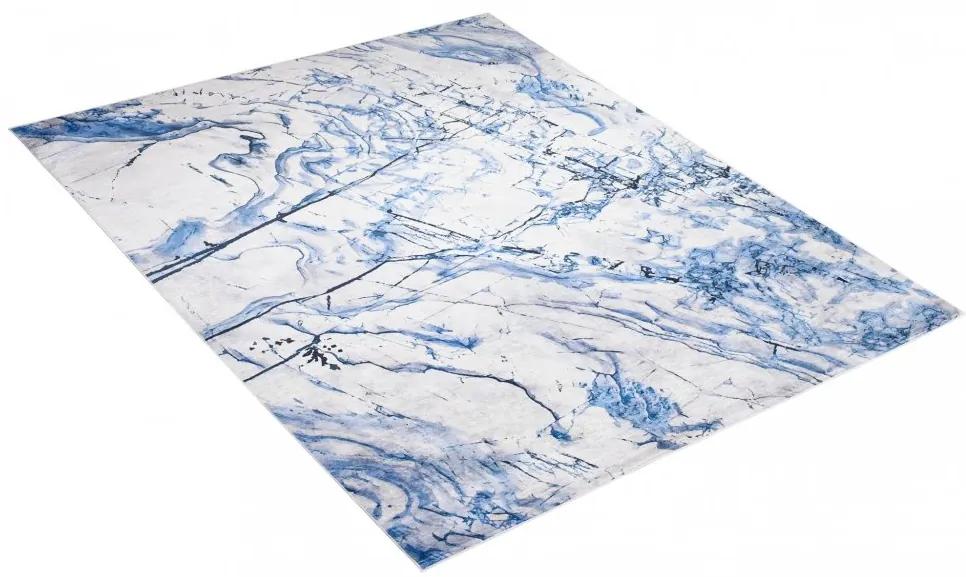 Covor simplu alb și albastru cu model abstract Lăţime: 160 cm | Lungime: 230 cm