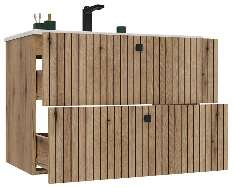 Dulap sub lavoar Terca 1 80 (stejar evoke) (cu lavoar). 1133038