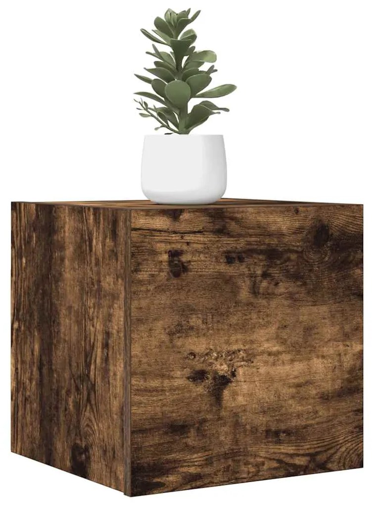 vidaXL Comode TV montaj pe perete 4 buc. stejar fumuriu 30,5x30x30 cm