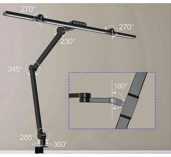 Lampă de birou LED tactilă dimabilă 24W 230V 3000-6500K CRI 92 negru