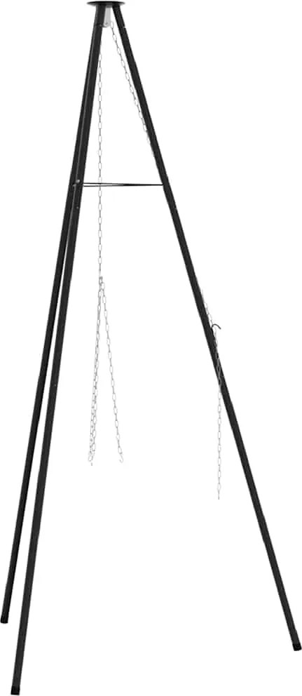 vidaXL Treppied pentru foc de tabără Negru 92 x 92 x 171,5 cm Oțel