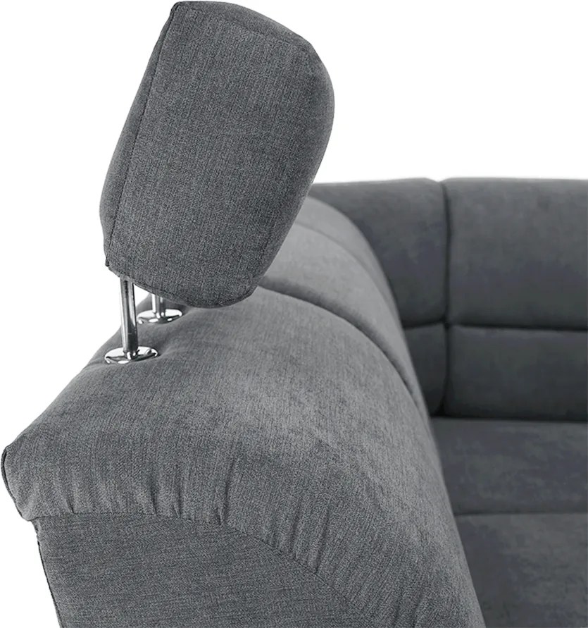 Colţar extensibil, material textil gri, model stânga, SANTIAGO