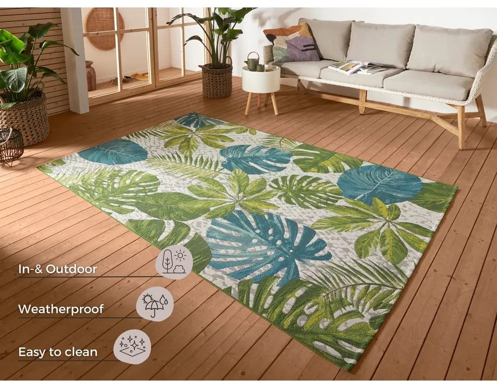 Covor de exterior verde/turcoaz 80x165 cm Flair – Hanse Home