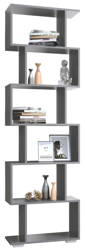 Etajera Tokyo, 6 Casete, Antracit, 60 x 24 x 196 cm