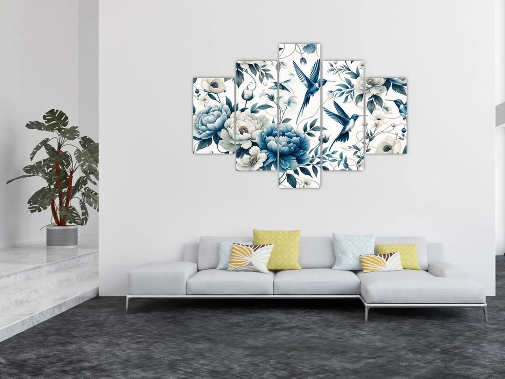 Tablou - Colibri cu flori (150x105 cm)