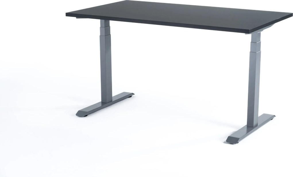 Birou reglabil electric Viva Upgrade 2.0, dual motor, 120 kg - 1600x800x25 - Negru - Gri