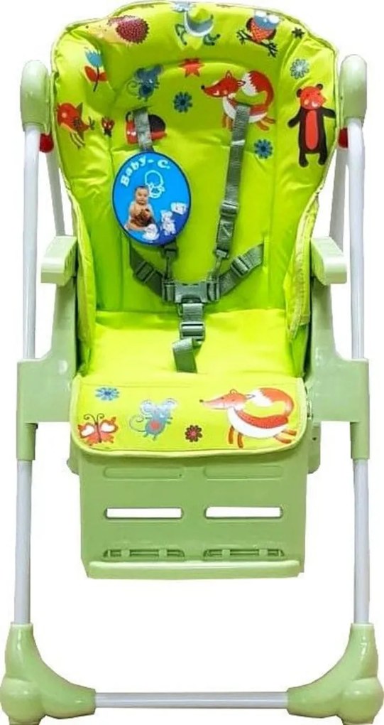 Scaun de masa pentru copii si bebe Baby Care™ CC reglabil in 3 trepte,pliabil, centura de siguranta, sezut comfortabil, masuta detasabila, pozitie