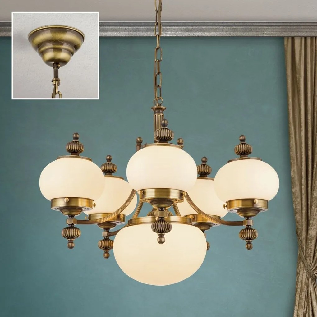 Lustra suspendata eleganta stil clasic Nostalgie 6L patina/ champagne