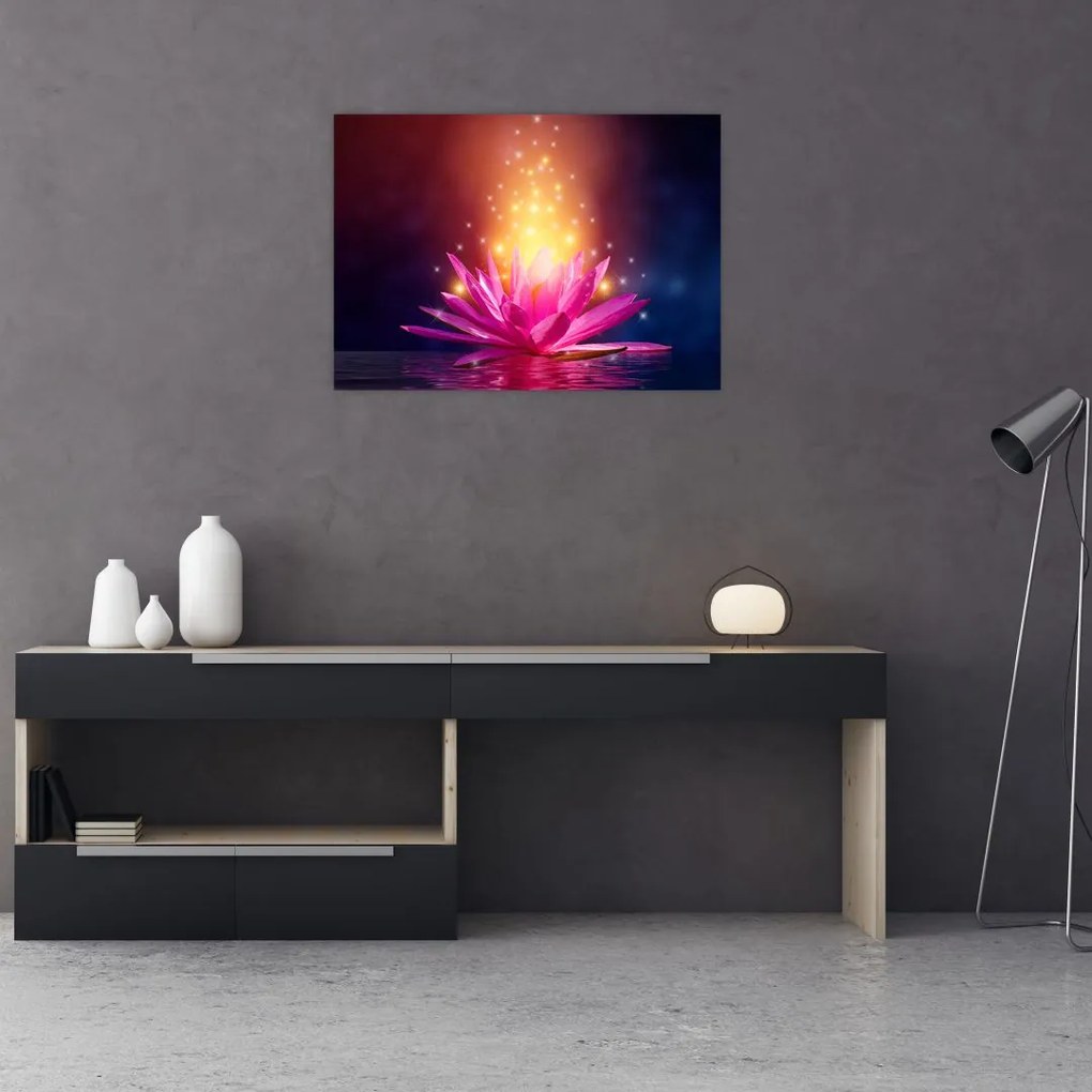 Tablou cu lotus pe apă (70x50 cm)