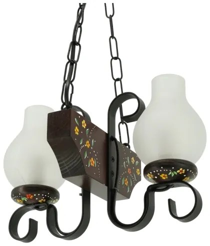 Brilagi - Lustru suspendat pe lanț QUEEN 2xE14/40W/230V fag/wenge