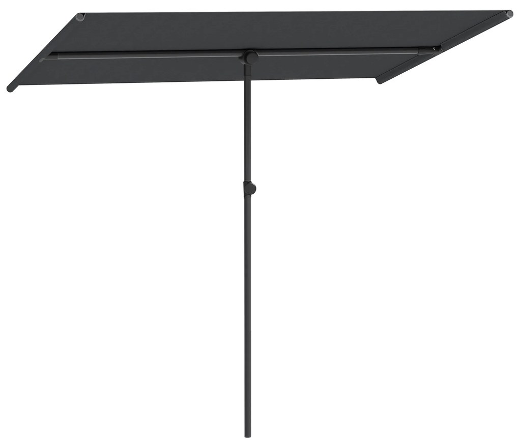 Outsunny Umbrelă de Soare cu Protecție UPF 50+, Înclinare la 180° și Înălțime Reglabilă, 150x205x120-215 cm, Gri Închis | Aosom Romania