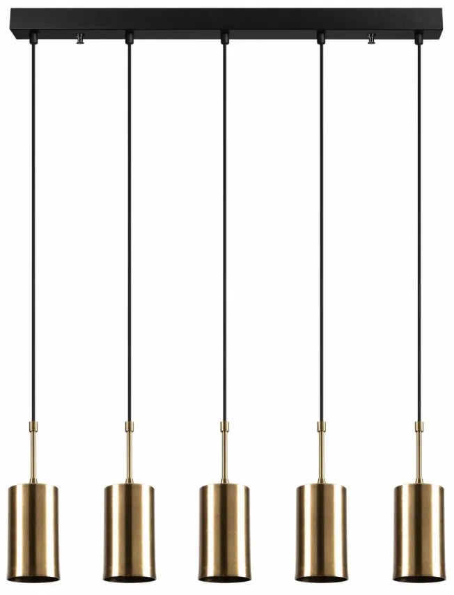 Lustra 5 Becuri Kem - 6386, Soclu E27, Max. 40W, Culoare Antic / Negru